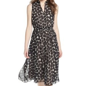 Anne Klein casual Drawstring Waist Dot Midi Dress